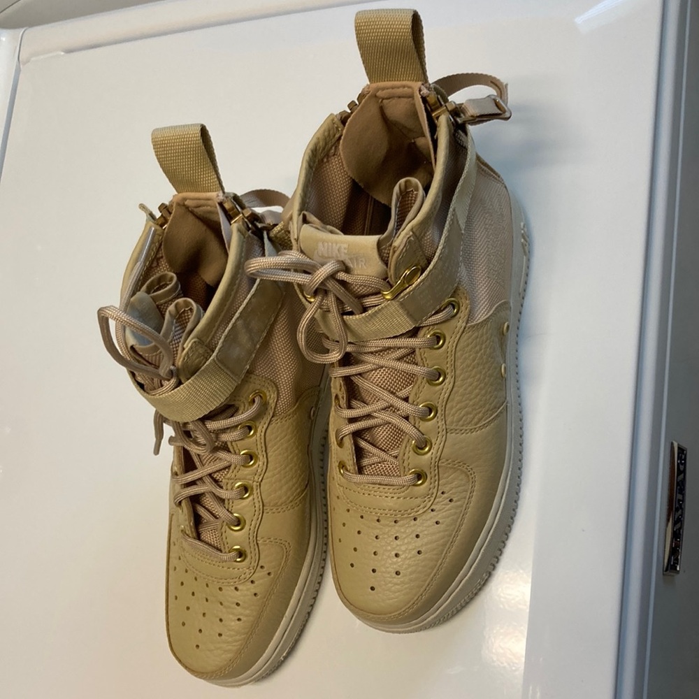 Nike Tan Gold Ankle Booties with Suede Finish